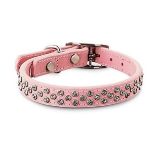 きらきらラインストーンスタッズ付きカラー/ ピンク