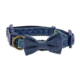 キュートなデニムリボン付きカラー