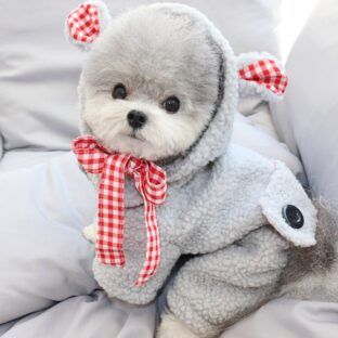 犬服 ボア ロンパース つなぎ フード付き