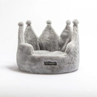 ペット用ベッド NANDOG 雲みたいにふわふわ王冠 ベッド ライトグレー
