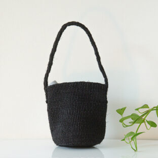 松野屋 サイザル ワンハンドル ミニかごバッグ / ブラック