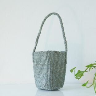 松野屋 サイザル ワンハンドル ミニかごバッグ / グレー