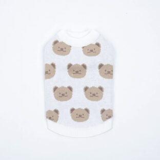 ペット 犬服 クマ ニット ホワイト