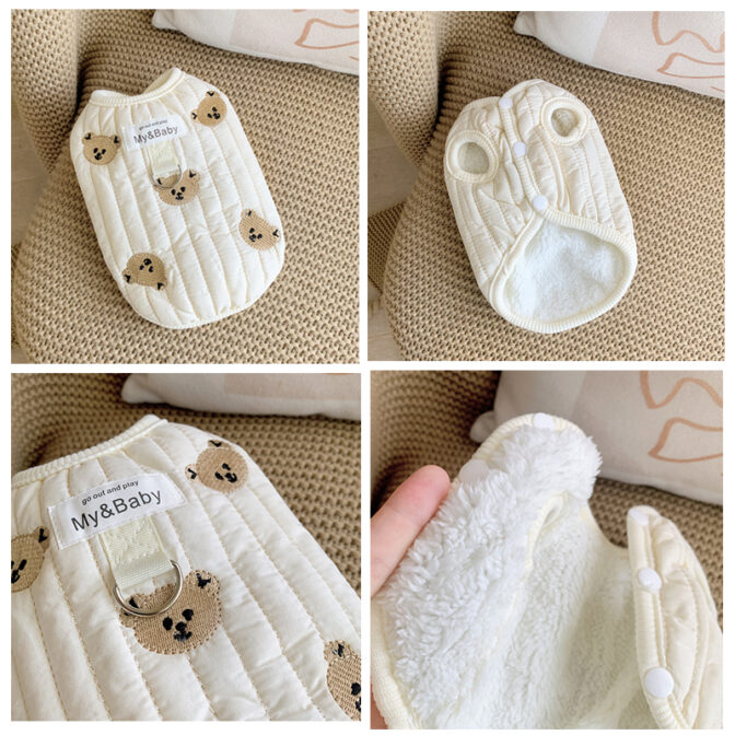 くまちゃんワッペン キルティングベスト【T-2】 犬 猫 ペット