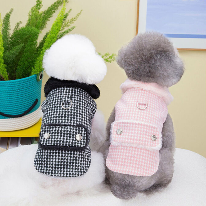 【DOG wear】新品　リバーシブル　千鳥柄ウールコート DOG wear】新品 リバーシブル 千鳥柄ウールコート